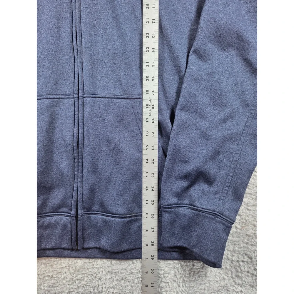 The North Face Full Zip Hoodie XL Navy Blue Mens Fleece Lined Thumbhole Logo